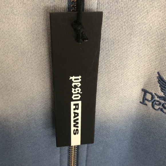 Peso Faded Zip Oversized Hoodie, Sky Blue - Picture 4 of 10